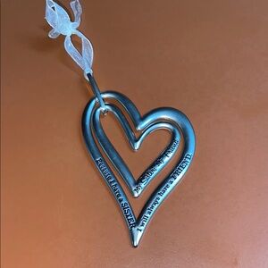 Silver Heart-Shaped Ornament